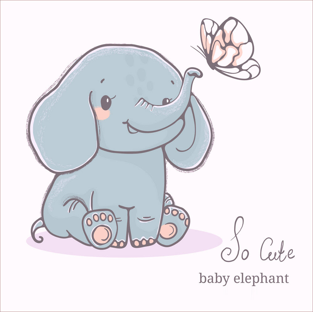Đơn giản và dễ dàng để vẽ chú voi chibi dễ thương