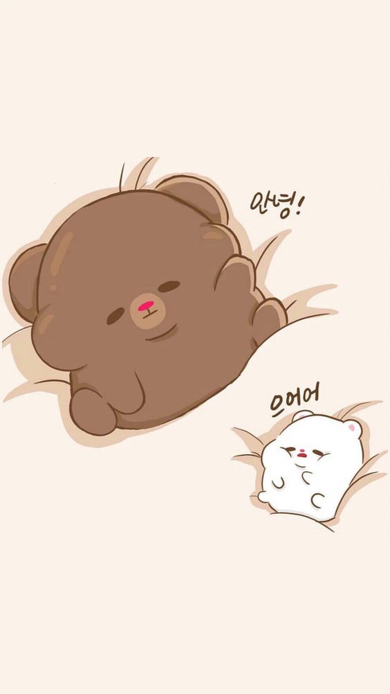 Hình nền xinh tươi Nước Hàn gấu ngủ cute